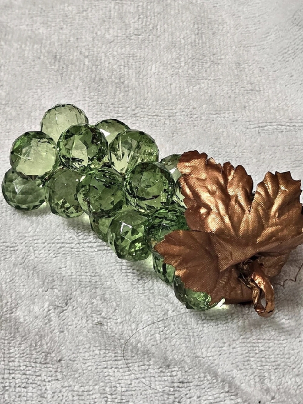 Green Faceted Grape Brooch